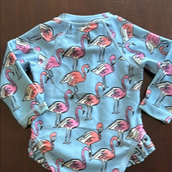 Tea Collection Blue and Pink Flamingo Kids Swimsuit - Picture 7 of 7
